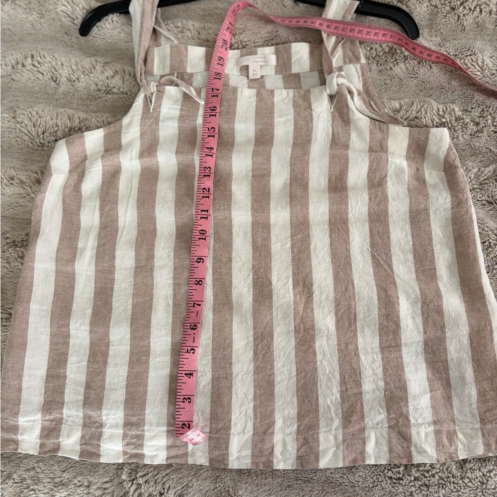 LC Lauren Conrad Striped Tan and White Top
